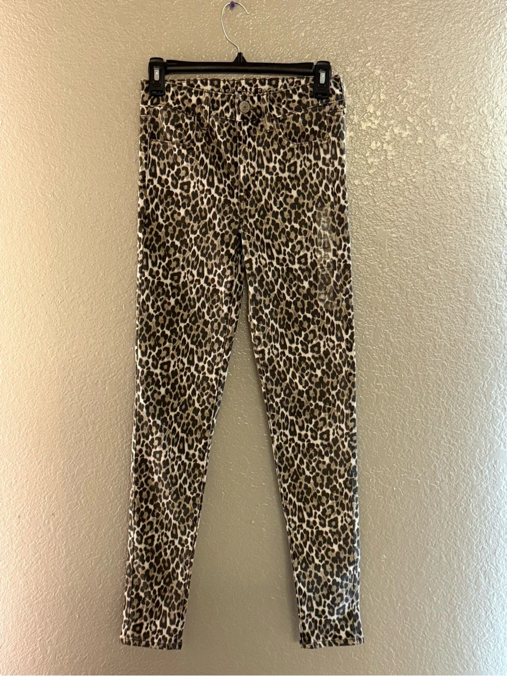 NWOT American Eagle Animal Print Skinny Jeans Leopard Cheetah Sz 4 Stretch High